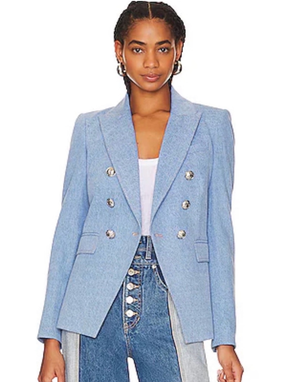 Veronica Beard Light Denim Miller Blazer 0